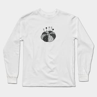 SewLalla Quilted Pin Cushion line art drawing Long Sleeve T-Shirt